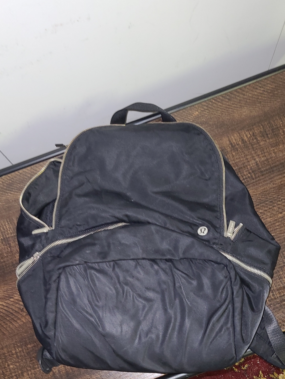 lululemon athletica Black Backpack with Contrast Zippers